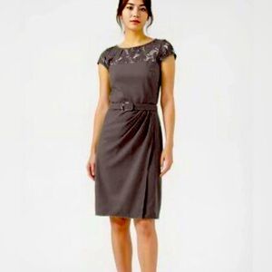 Jones Wear Vintage 90s Gray Belted Dress